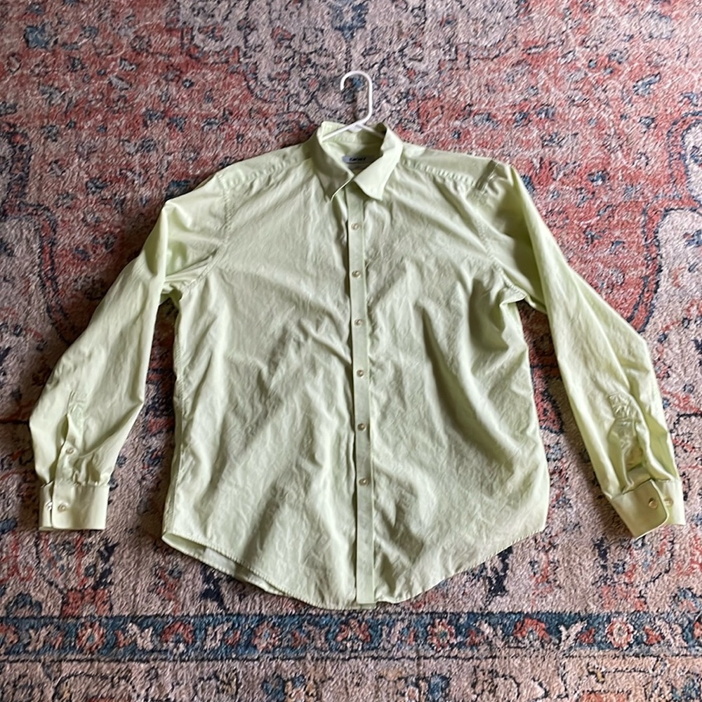 DKNY Men’s Button Down - pale green - XL